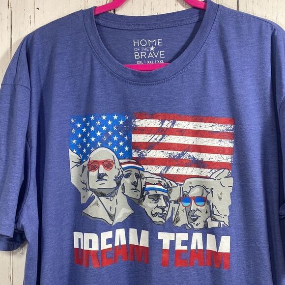 Home Of The Brave Dream Team Mens Mt Rushmore Graphic Short Sleeve Tee - Picture 6 of 11
